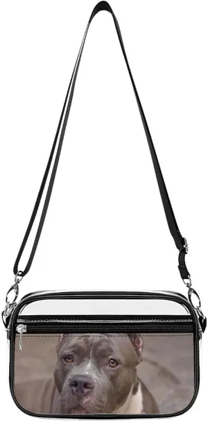 Pit Bull Dog Clear Purse Messenger Bag Crossbody Bags with Adjustable Shoulder Strap Front Pocket
