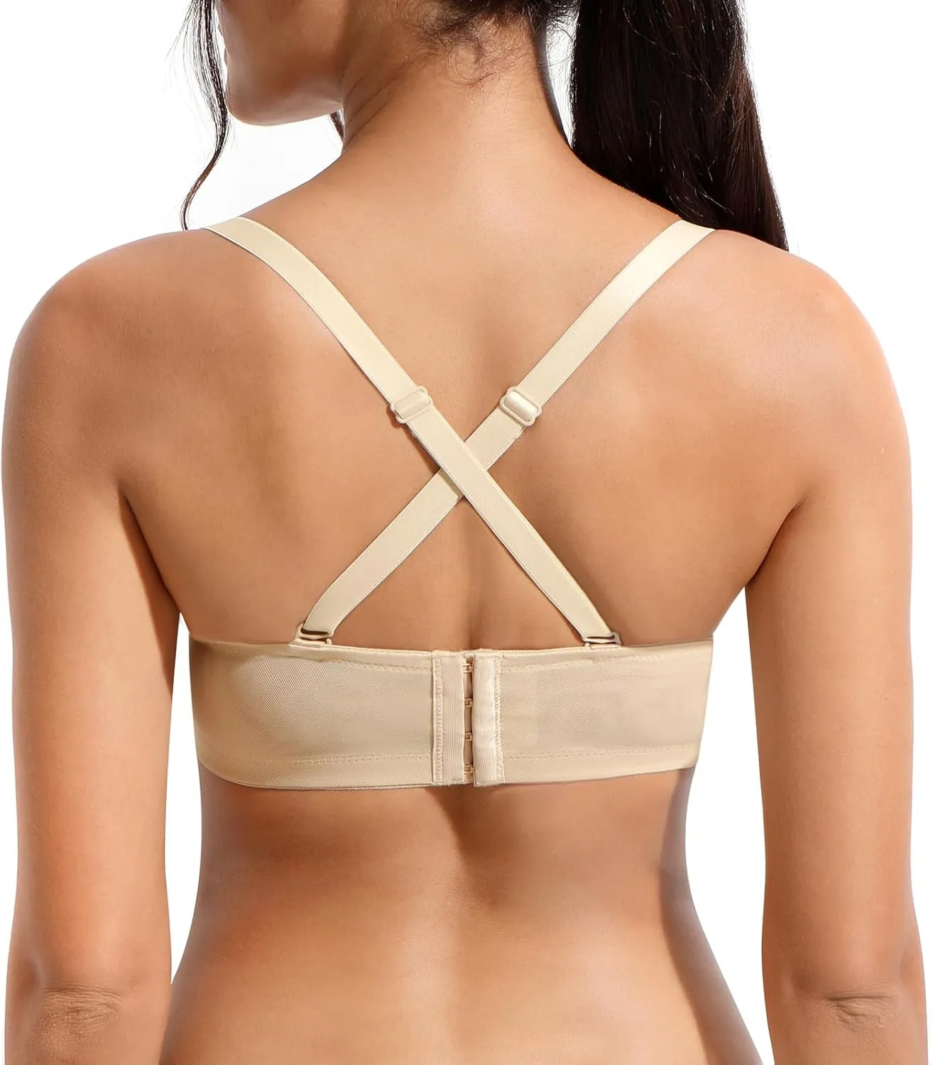 Plusexy Women's Push Up Strapless Bra Thick Padded Underwire Convertible Multiway Bras