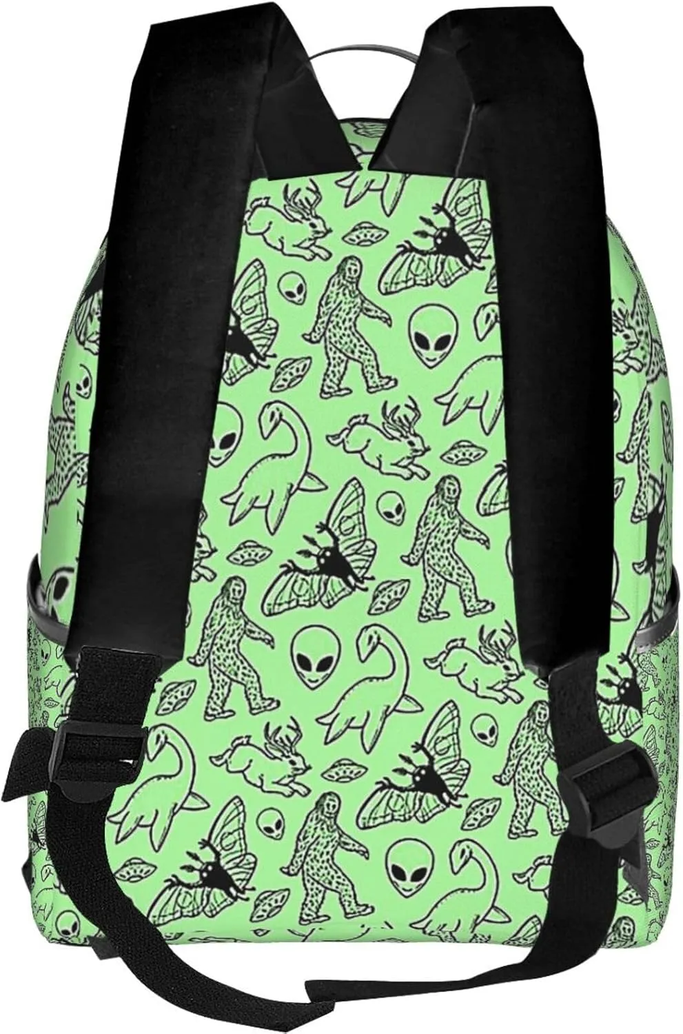 Polyester Rucksacks for Aliens Savage Dinosaurs Green Travel Hiking Backpack - Big Capacity Anti-Theft Multipurpose Carry On Bag for Wonen Men