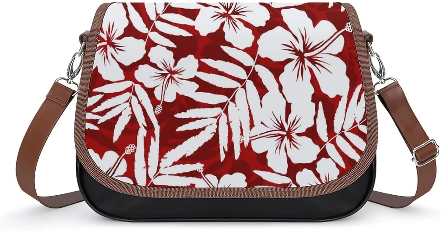 Polynesian Custom Women'S Crossbody Bag, Fiji Samoa, Hawaiian Tribal Pattern Design, Retro Art Leather Women'S Bag