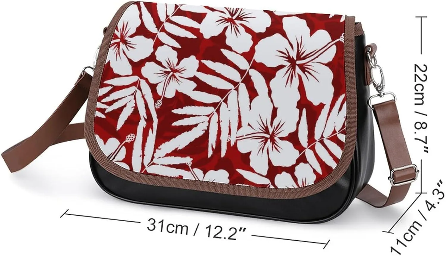 Polynesian Custom Women'S Crossbody Bag, Fiji Samoa, Hawaiian Tribal Pattern Design, Retro Art Leather Women'S Bag