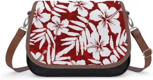 Polynesian Custom Women'S Crossbody Bag, Fiji Samoa, Hawaiian Tribal Pattern Design, Retro Art Leather Women'S Bag