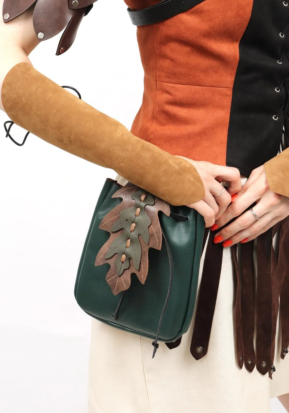 PROCOS Renaissance Belt Pouch Coins Purse Drawstring PU Leather Medieval Waist Bag for LARP Ren Faire