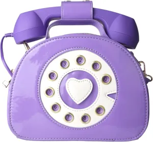 PTShadow Retro dial telephone Crossbody Shoulder Bag,Pu Movable microphone Purse for Women