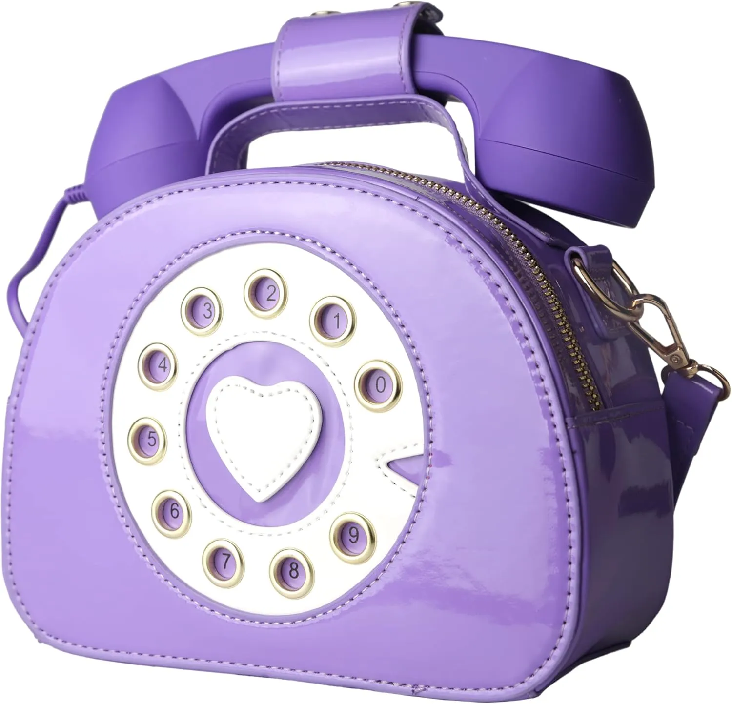 PTShadow Retro dial telephone Crossbody Shoulder Bag,Pu Movable microphone Purse for Women