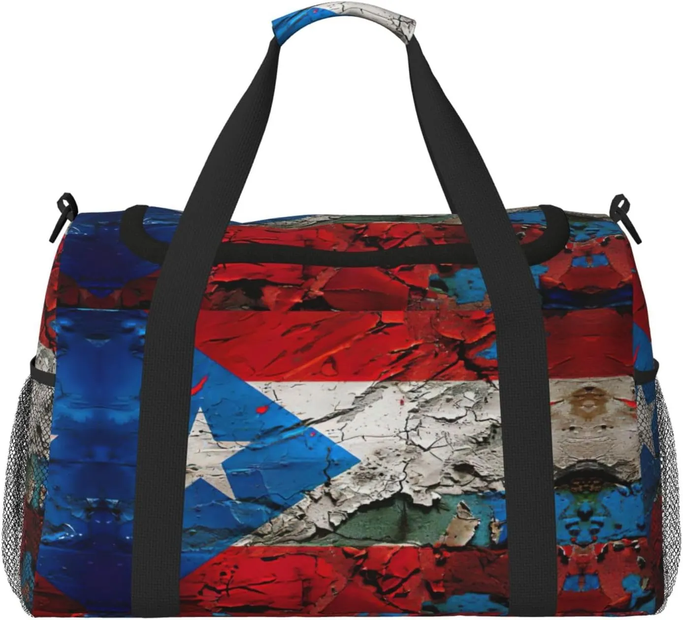 puerto rico wallpaper flag print Weekender Overnight Carry On Bag Gym Luggage Bag Duffel Bag for Travel Women