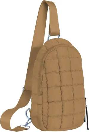 Puffer Small Sling Bag for Women Quilted Crossbody Purses Backpack Chest Bag Fanny Packs with Adjustable Strap