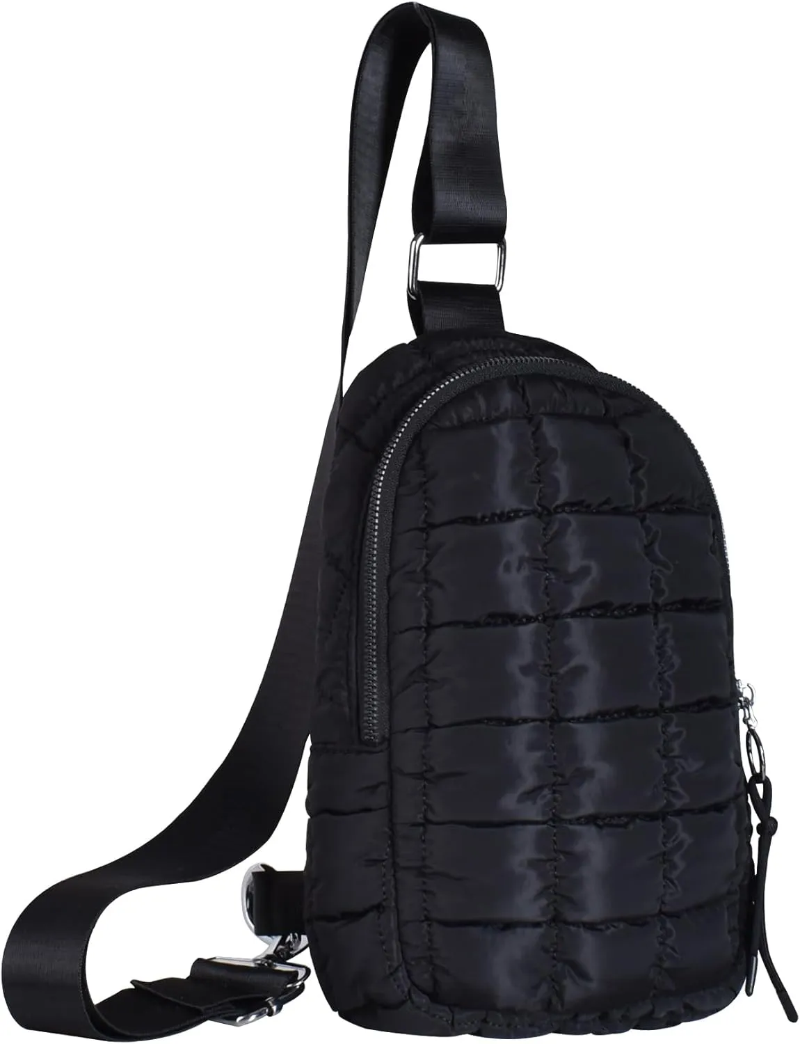 Puffer Small Sling Bag for Women Quilted Crossbody Purses Backpack Chest Bag Fanny Packs with Adjustable Strap