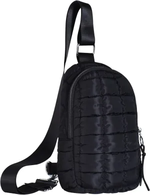 Puffer Small Sling Bag for Women Quilted Crossbody Purses Backpack Chest Bag Fanny Packs with Adjustable Strap