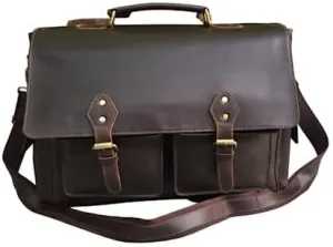 Pure Leather Antique Vintage Waterproof Crossbody Men's Messenger Bag, Full Grain Business Briefcase With Adjustable Shoulder Bag, Best Use Of Bag for Laptop iPad documents, Office/Travel