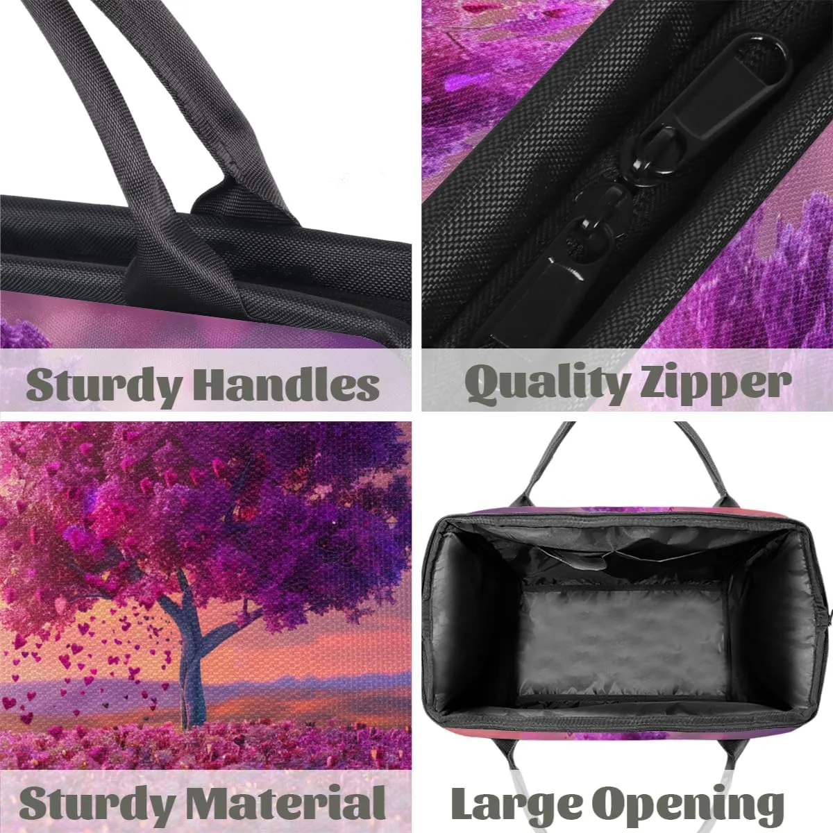 Purple Abstract Heart Tree Weekender Overnight Bag for Women Waterproof Carry On Travel Duffle Bags with Pocket Lightweight Sports Gym Tote Bag Large Luggage Workout Personal Item Hospital Bags