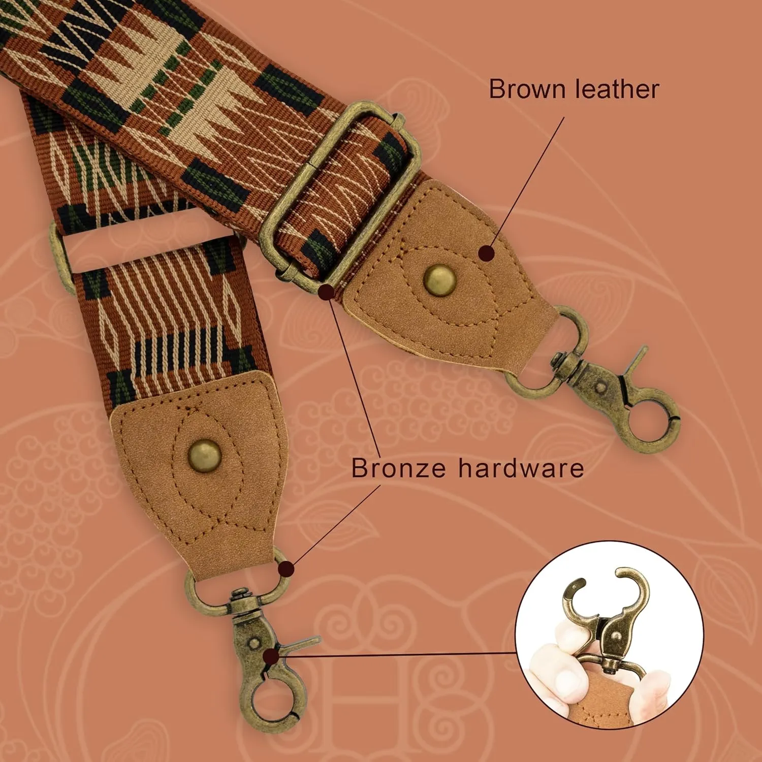 Purse Strap,Replacement Wide Crossbody Strap Adjustable Shoulder Strap for Handbag Bag