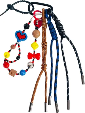 QTMY Cute Beaded Braided Keychain Bag Charms for Handbag Purse Backpack Accessories Bogg Bag,418