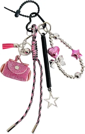 QTMY Cute Mini Purse Beaded Rope Braided Keychain Bag Charms for Handbag Purse Backpack Accessories for Bogg Bag,698