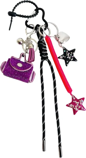 QTMY Cute Mini Purse Beaded Rope Braided Keychain Bag Charms for Handbag Purse Backpack Accessories for Bogg Bag,700