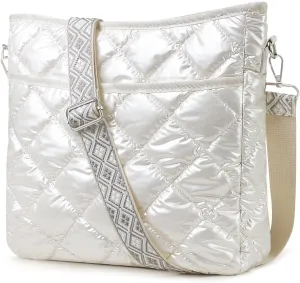 Quilted Crossbody Bags for Women, Unique Pattern Strap Quilted Bag, Crossbody Purses for Women, Quilted Puffer Bag for Women