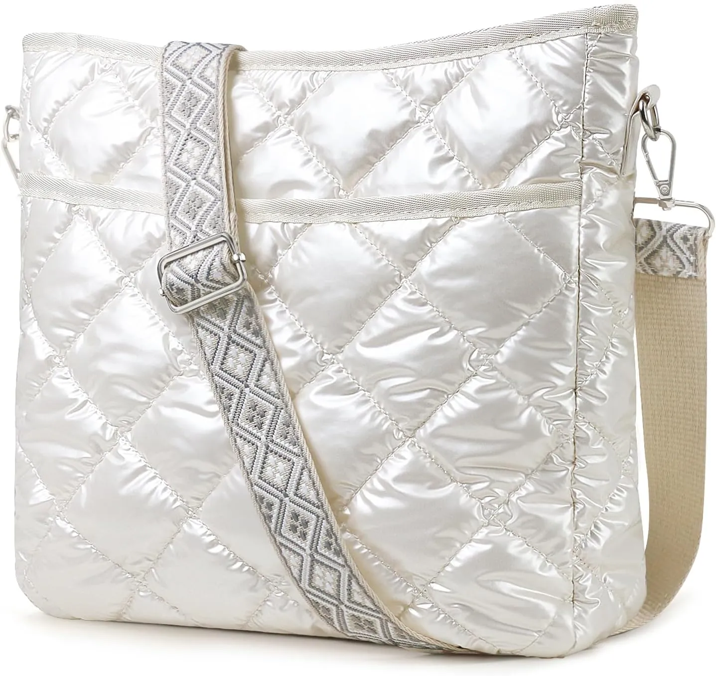 Quilted Crossbody Bags for Women, Unique Pattern Strap Quilted Bag, Crossbody Purses for Women, Quilted Puffer Bag for Women