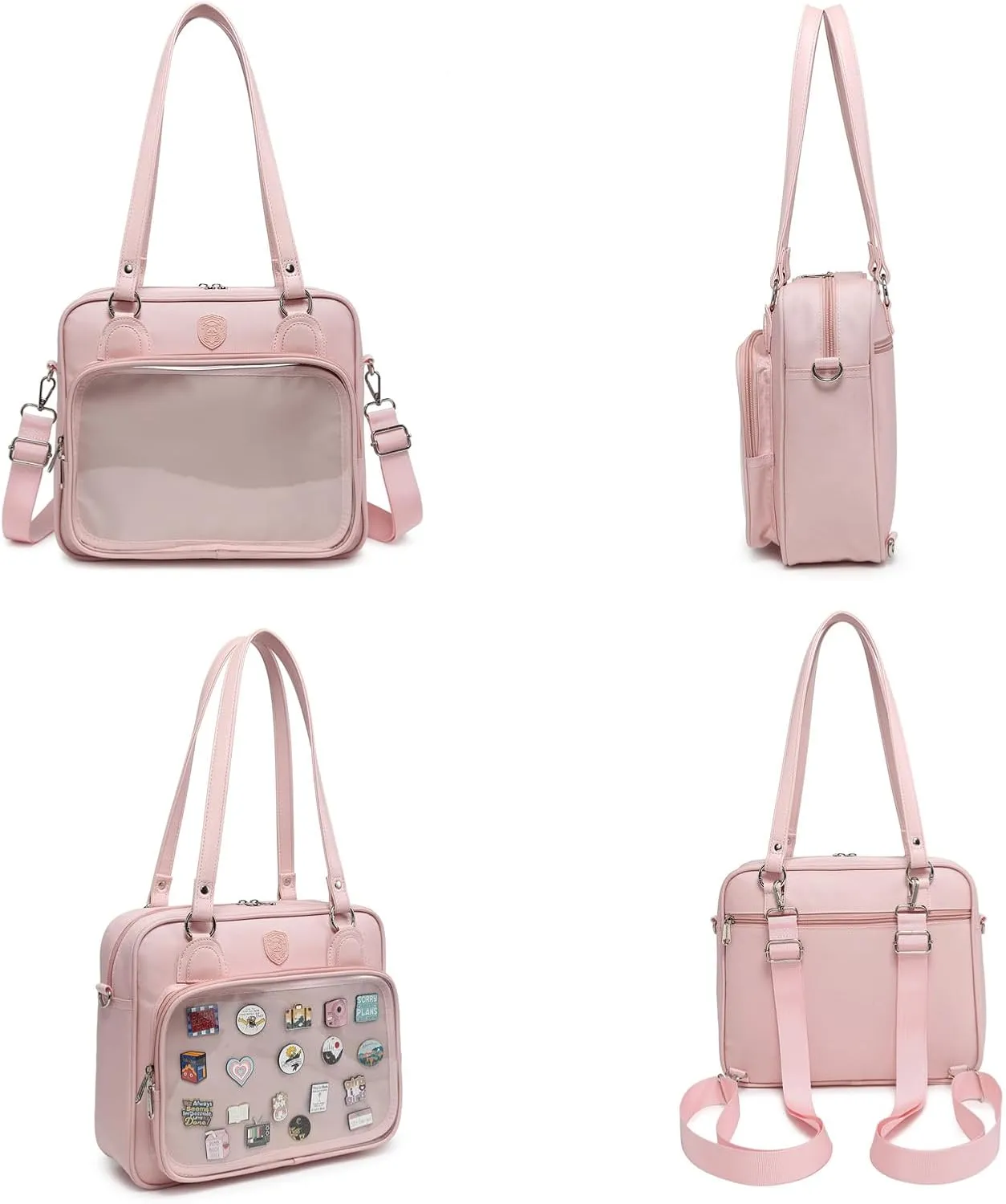 RAINBOW SMILE Canvas Ita Bag Backpack Crossbody Bag Kawaii Pin Display Bag Messenger Shoulder Bags