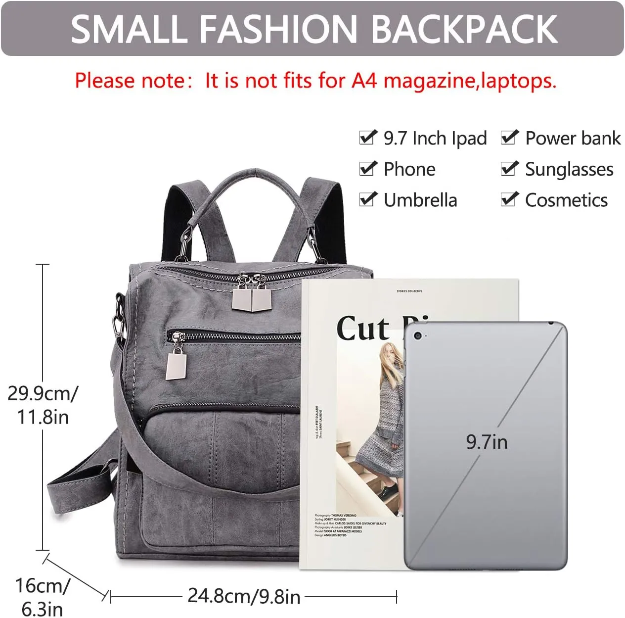 RAVUO Backpack Purse for Women, Fashion Leather Handbags Designer Convertible Satchel Ladies Shoulder Bag 3 Ways to Carry
