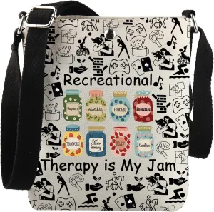 Recreation Therapist Gift Recreational Therapy is My Jam Crossbody Bag Therapist Appreciation Gift