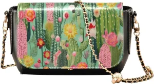 Red Roses Watercolor on White Womens Medium Crossbody Bags, Women Leather Shoulder Bag, Leather Crossbody Bags