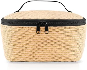 reisenthel Coolerbag S Pocket - Cool Bag with Outer Material Made from Recycled PET Bottles - Ideal for Lunch on the Go, Raffia Black, S, Cool bag