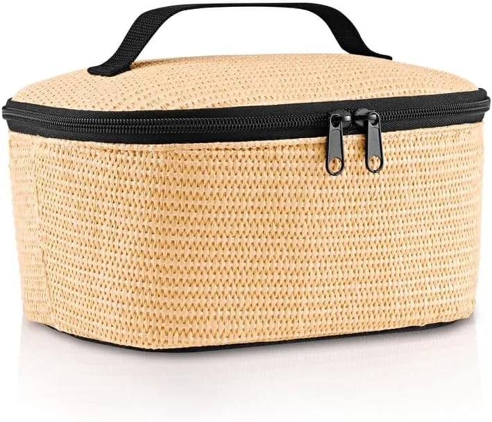 reisenthel Coolerbag S Pocket - Cool Bag with Outer Material Made from Recycled PET Bottles - Ideal for Lunch on the Go, Raffia Black, S, Cool bag