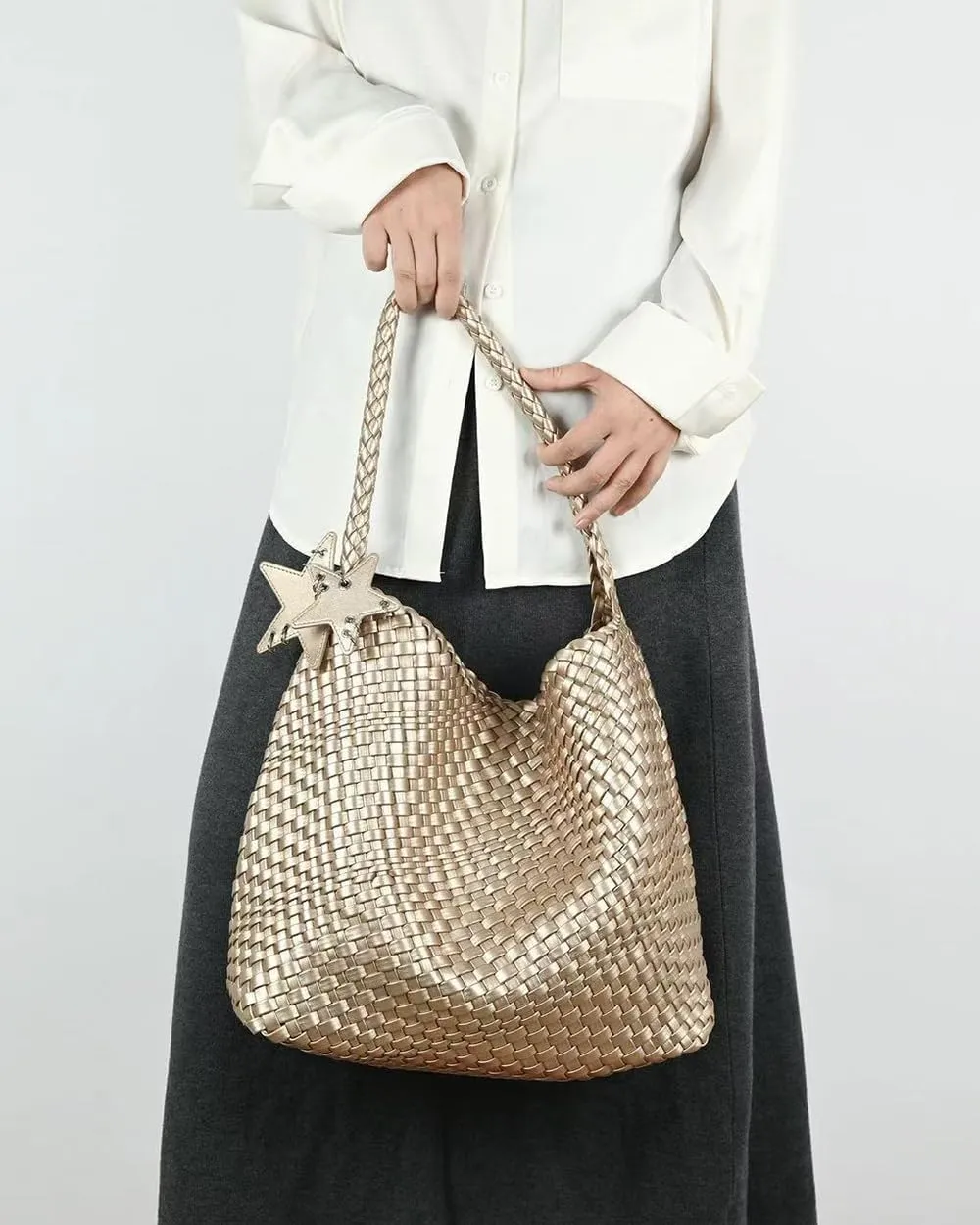 Rejolly Tote Bag for Women Buckle Belt Leather Handbag Top Handle Trendy Shoulder Purse