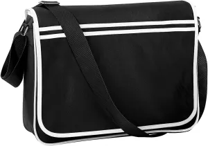 Retro Adjustable Messenger Bag (12 Liters) (One Size) (Black/White)