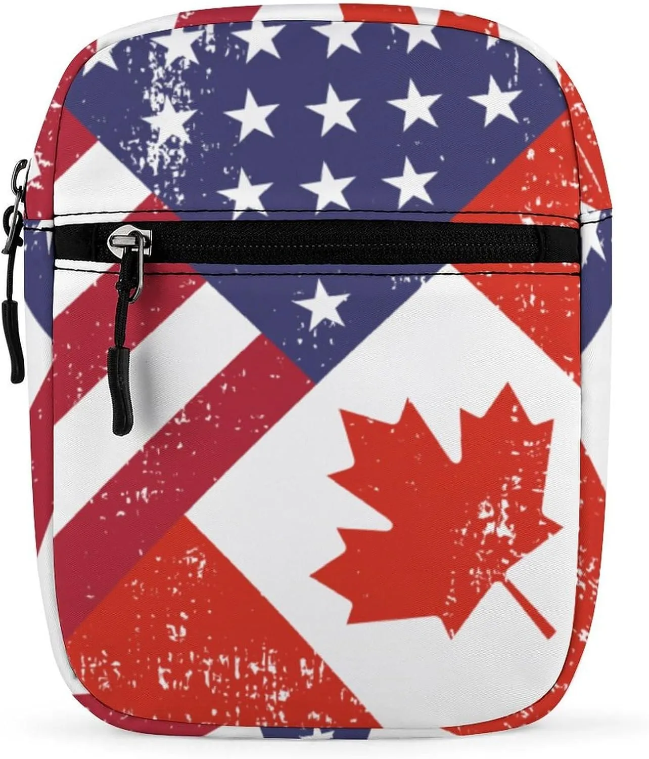 Retro America Canada Flag Mini Crossbody Bag Anti-Theft Side Shoulder Bags Messenger Bag Unisex