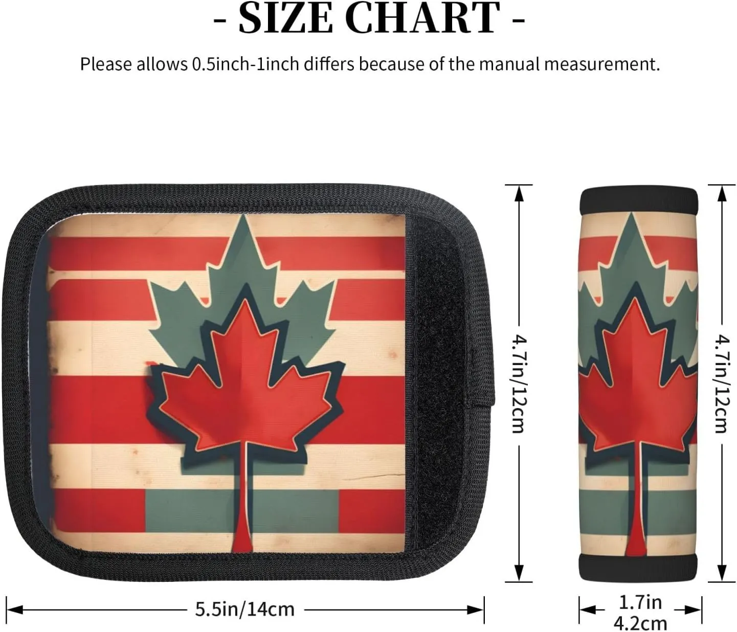 Retro Canada Flag patternLuggage Handle Bag,Luggage Pull Gloves,for Button Handle Luggage case and Travel Suitcase Luggage case