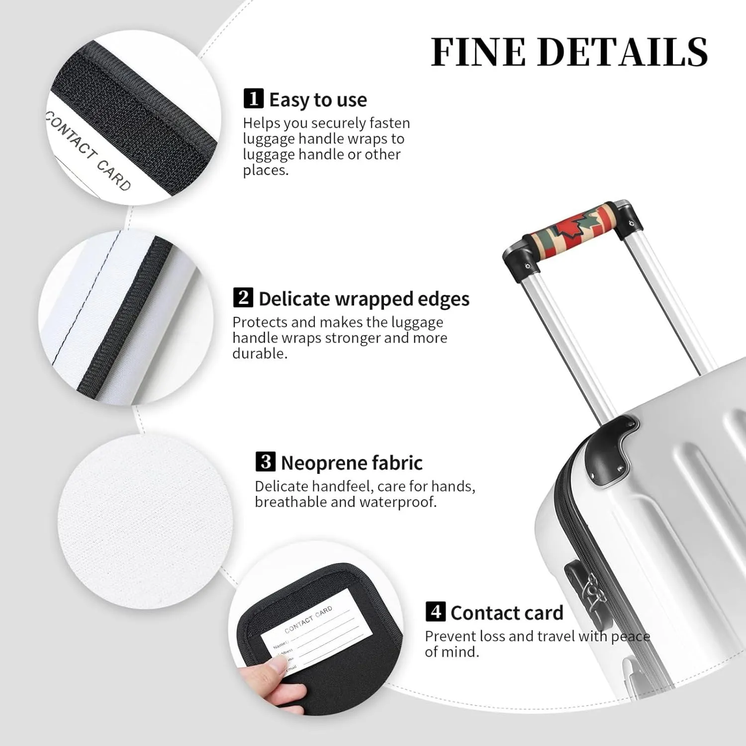 Retro Canada Flag patternLuggage Handle Bag,Luggage Pull Gloves,for Button Handle Luggage case and Travel Suitcase Luggage case