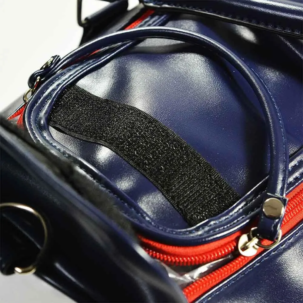 Retro Classic Sports Messenger Shoulder Laptop Tablet Body Strap Bag, Navy, L