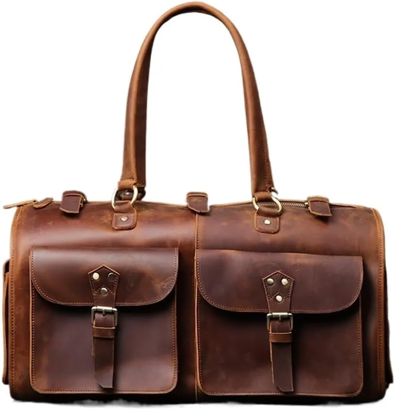 Retro Men's Casual Business Handbags Short Travel Shoulder Diagonal Luggage Bag