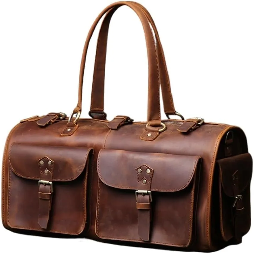 Retro Men's Casual Business Handbags Short Travel Shoulder Diagonal Luggage Bag