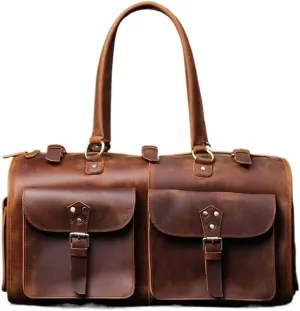 Retro Men's Casual Business Handbags Short Travel Shoulder Diagonal Luggage Bag