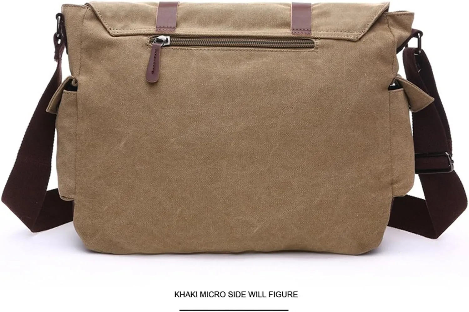 Retro military men's canvas crossbody bag, leather canvas laptop bag, messenger bag