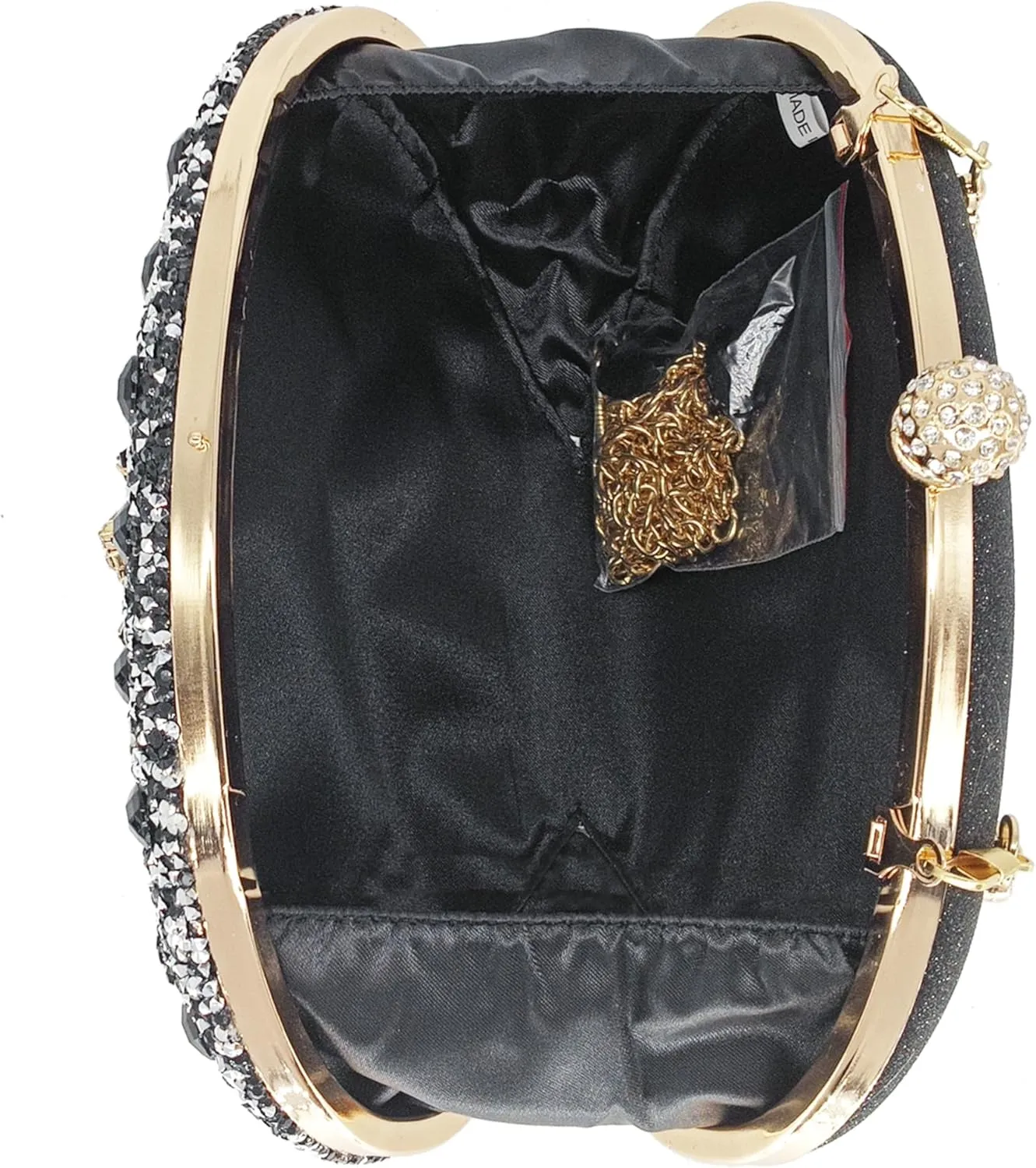 Rhinestone Clutch Purses for Women Evening Wedding Formal - Round Pearl Clasp Handbag - Crystal Diamond Bag