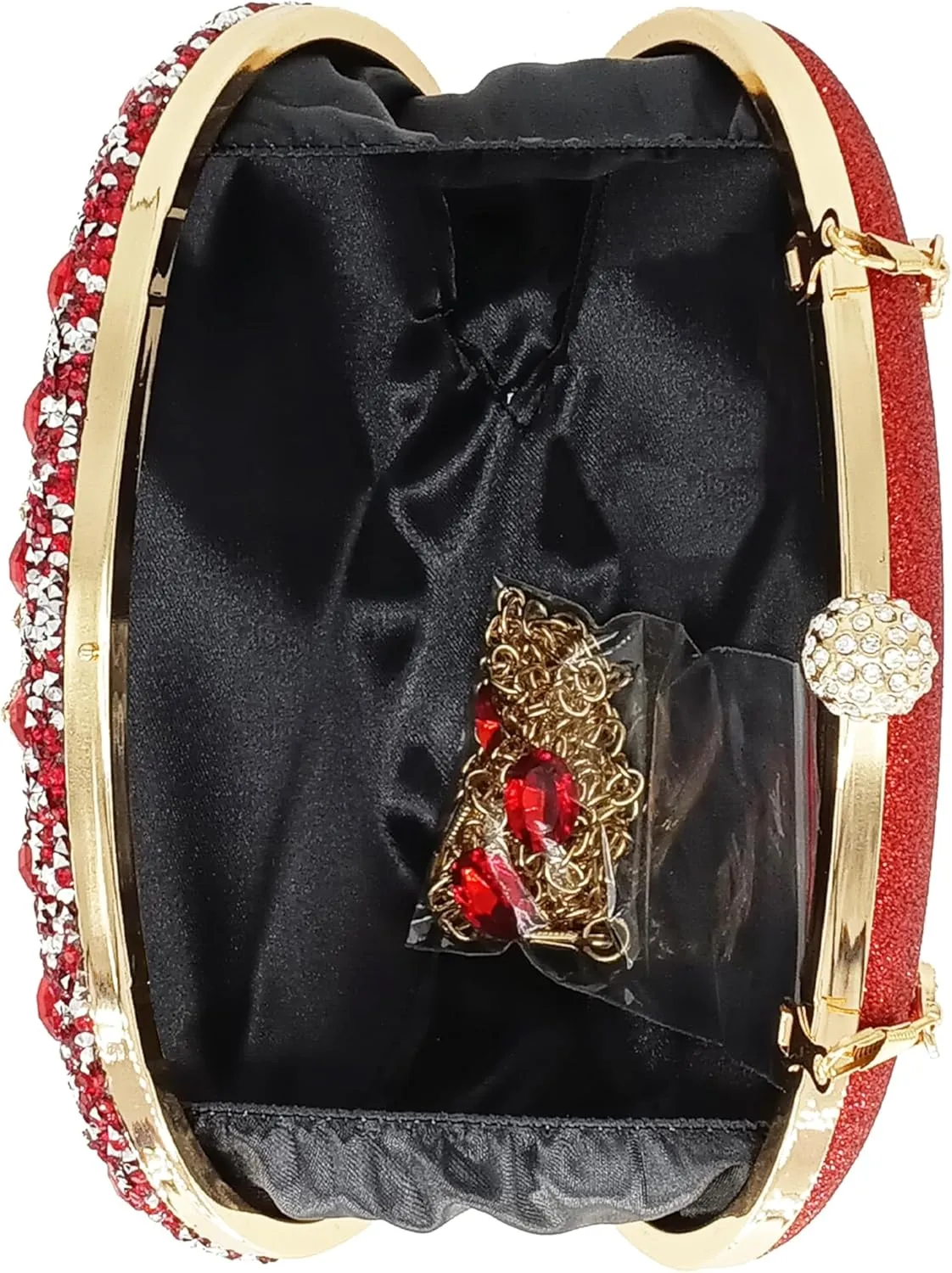 Rhinestone Clutch Purses for Women Evening Wedding Formal - Round Pearl Clasp Handbag - Crystal Diamond Bag