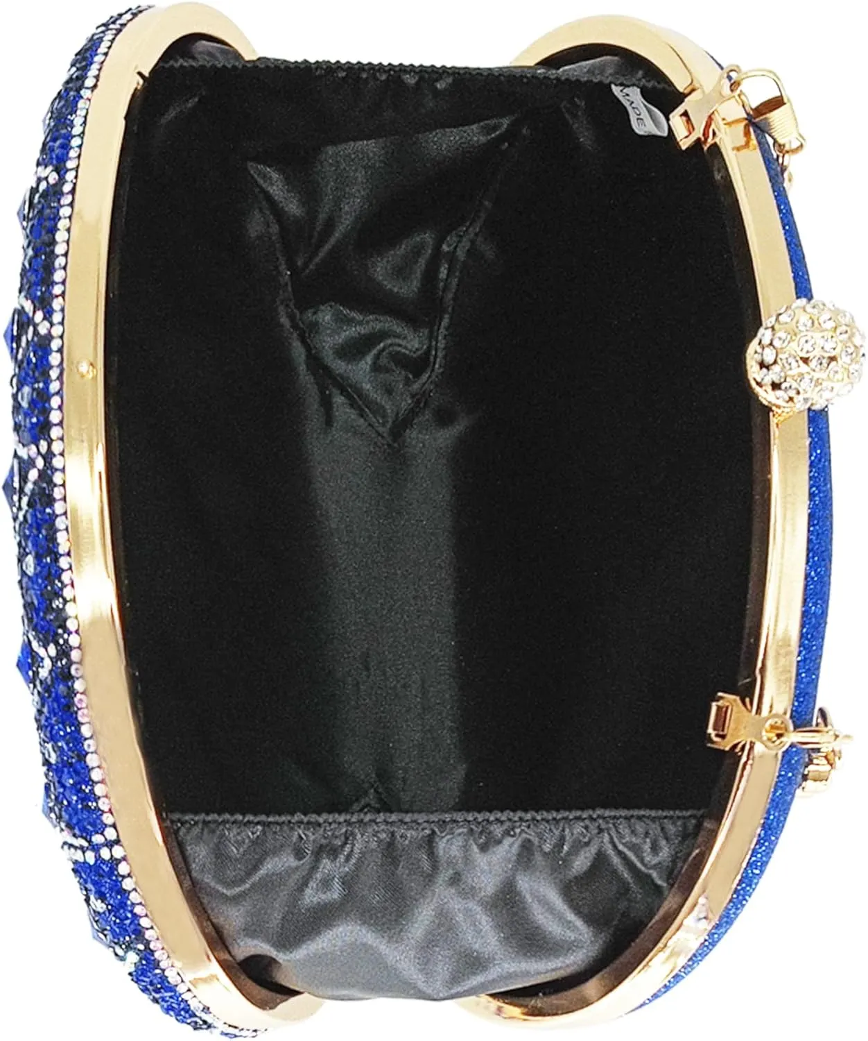 Rhinestone Clutch Purses for Women Evening Wedding Formal - Round Pearl Clasp Handbag - Crystal Diamond Bag