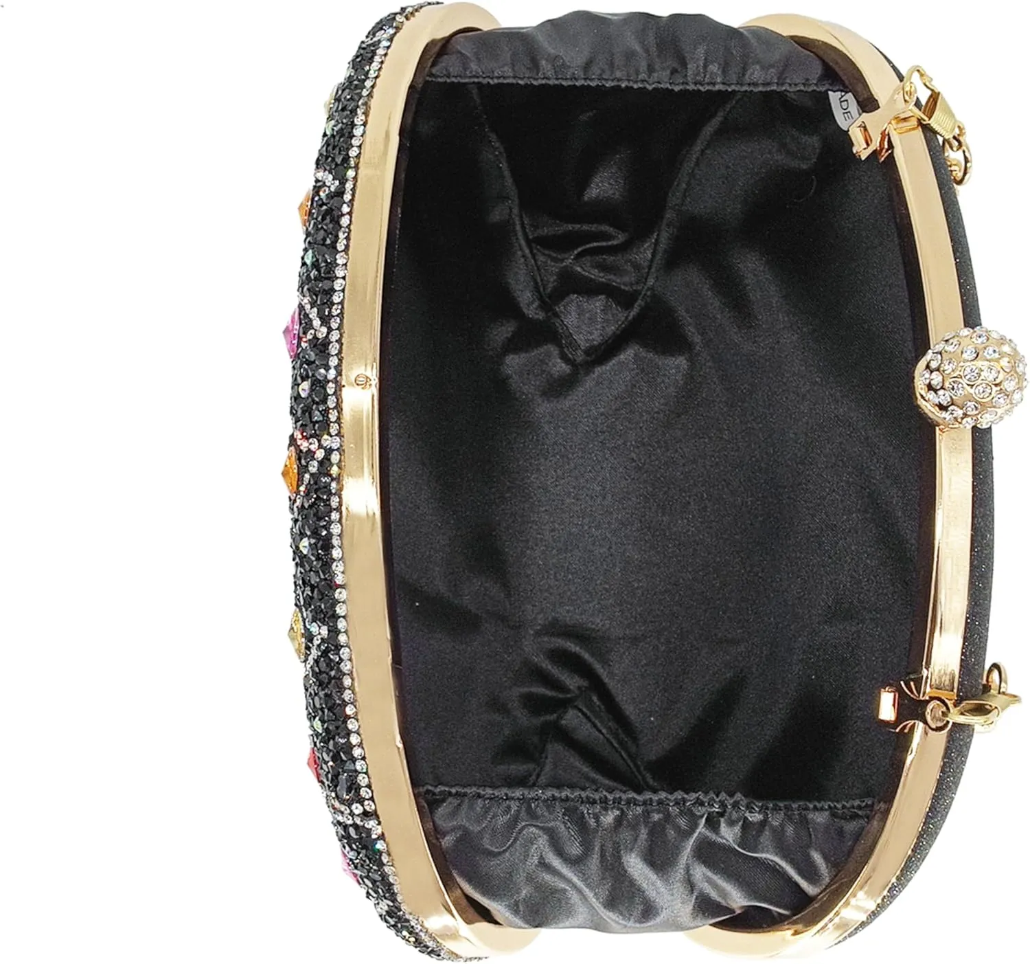Rhinestone Clutch Purses for Women Evening Wedding Formal - Round Pearl Clasp Handbag - Crystal Diamond Bag