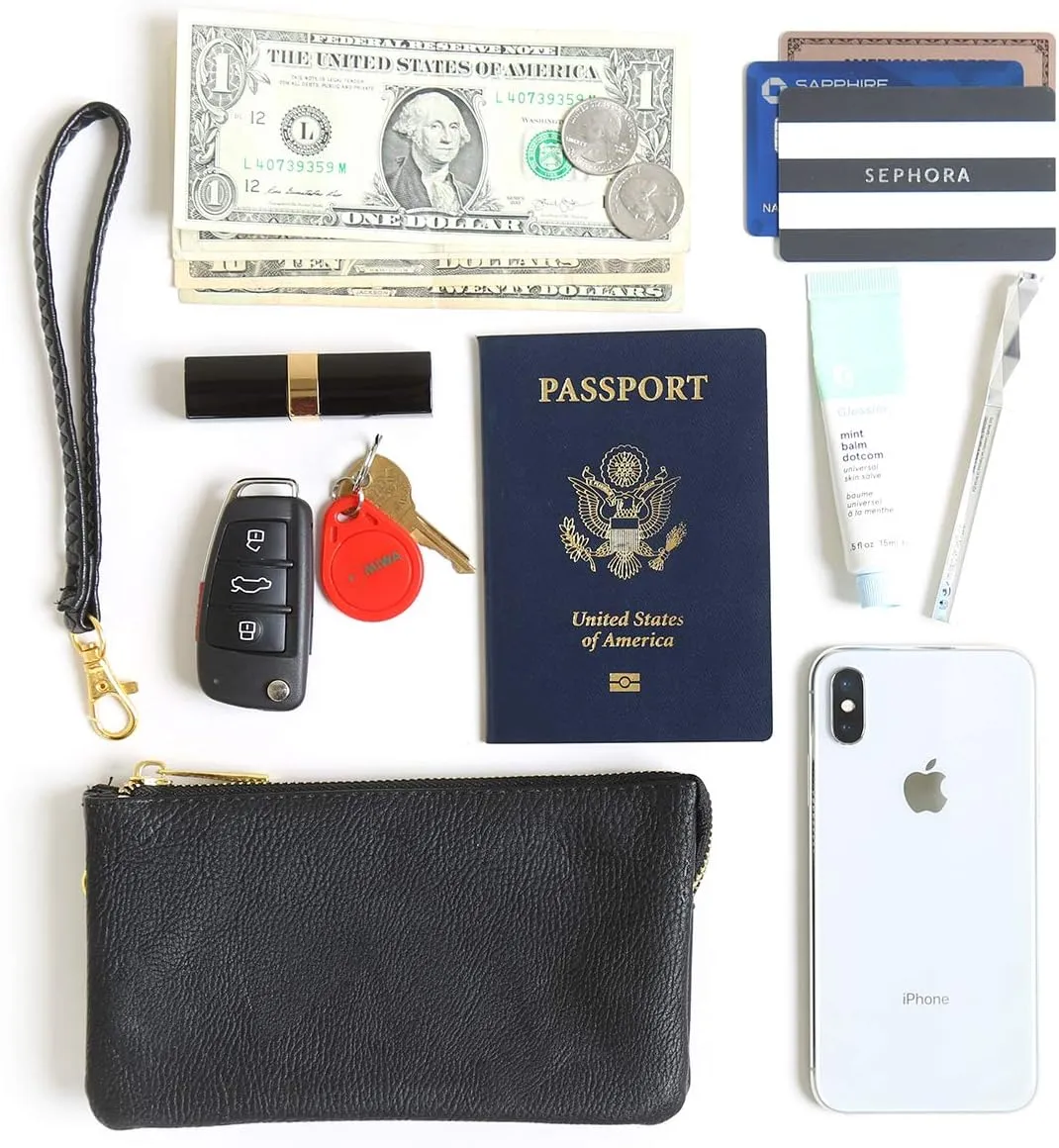 RIAH FASHION Convertible Faux Leather Wallet Purse Clutch - Mini Handbag Detachable Chain Crossbody Strap Phone Holder