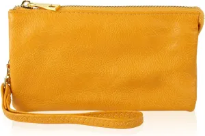RIAH FASHION Convertible Faux Leather Wallet Purse Clutch - Mini Handbag Detachable Chain Crossbody Strap Phone Holder