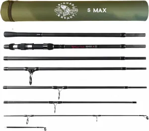 Rigged and Ready S Max and S Mid Travel Fishing Rods. 2 Powerful Predator-Carp-Surf Compact Multi-function Rods, 2 tips & Case for Mobile Travelling Anglers freshwater and seawater fish to 15kg (33lb)