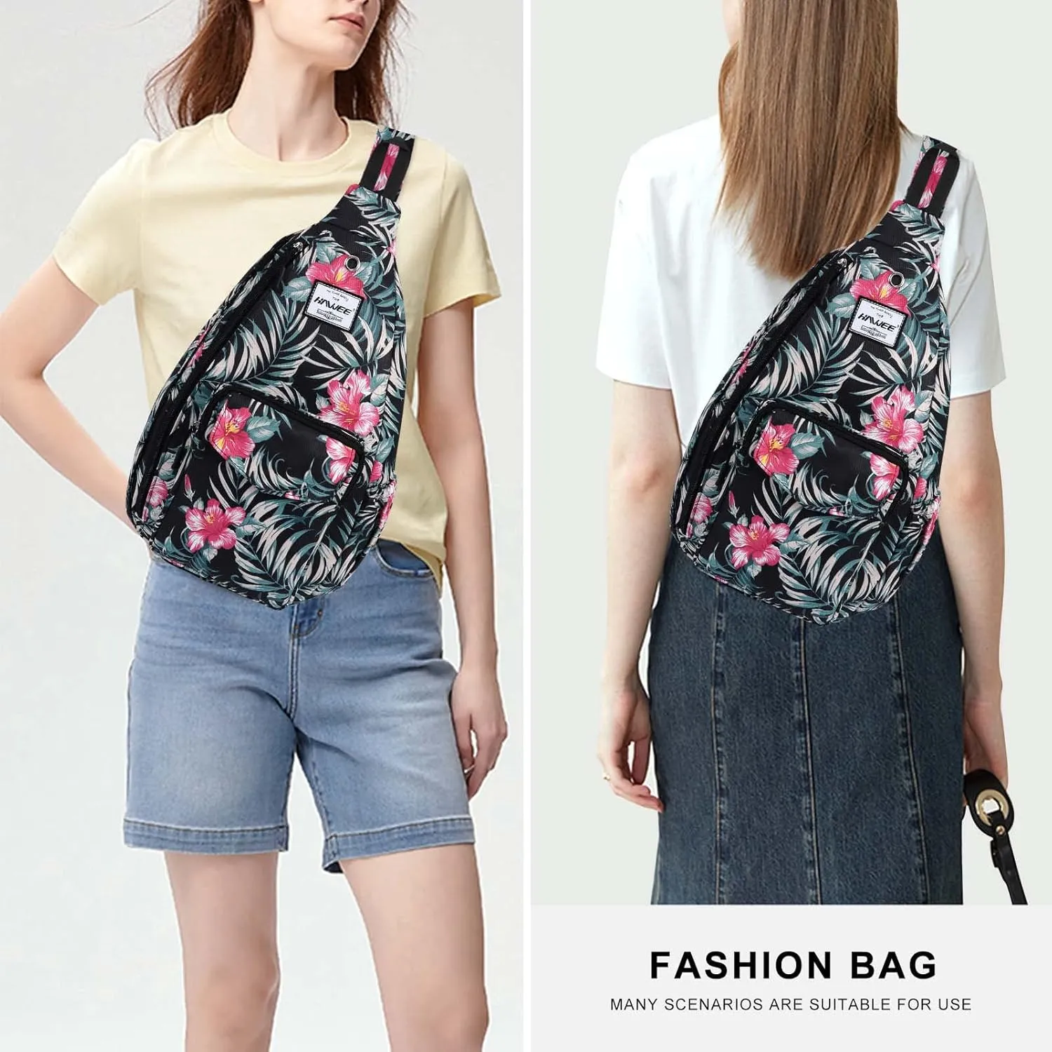 Rope Sling Bag for Women Men Casual Cross Body Daypack Backpack Adjustable Strap Water Repellent for Travel/Sport