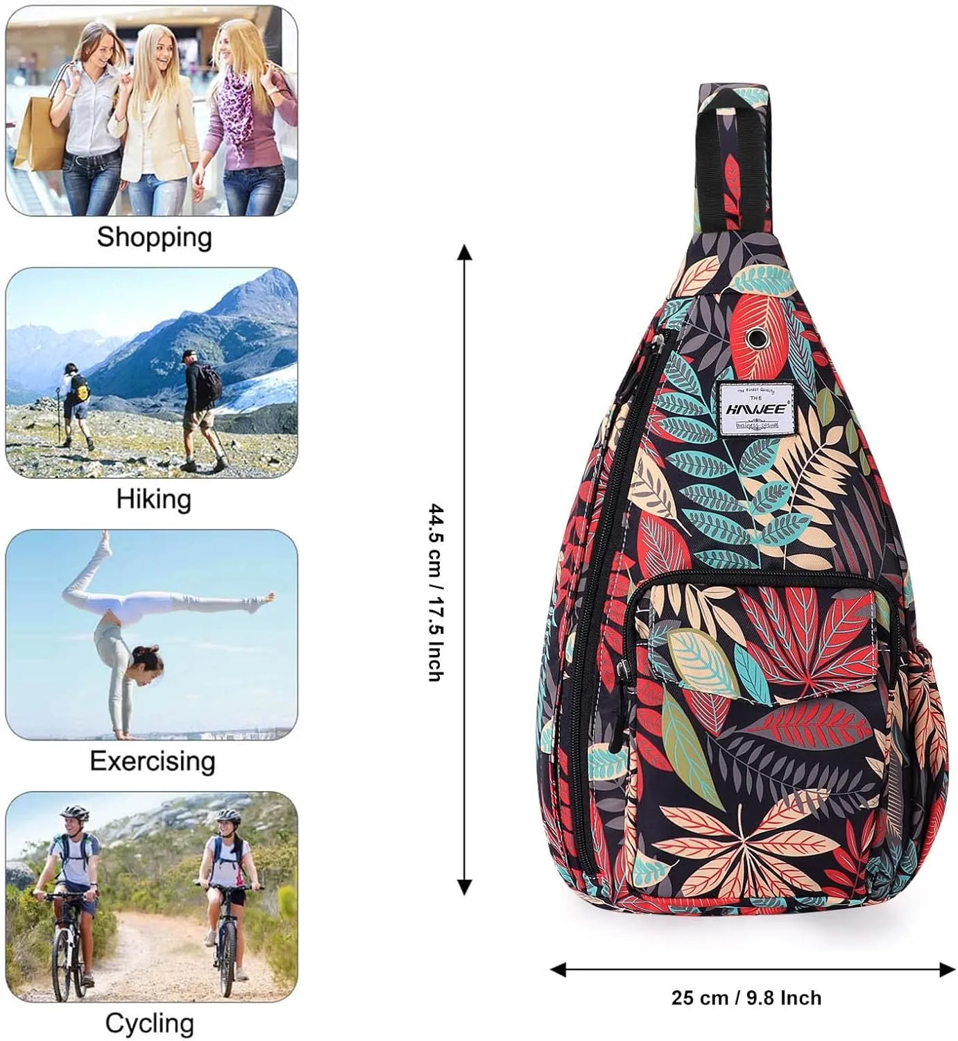 Rope Sling Bag for Women Men Casual Cross Body Daypack Backpack Adjustable Strap Water Repellent for Travel/Sport
