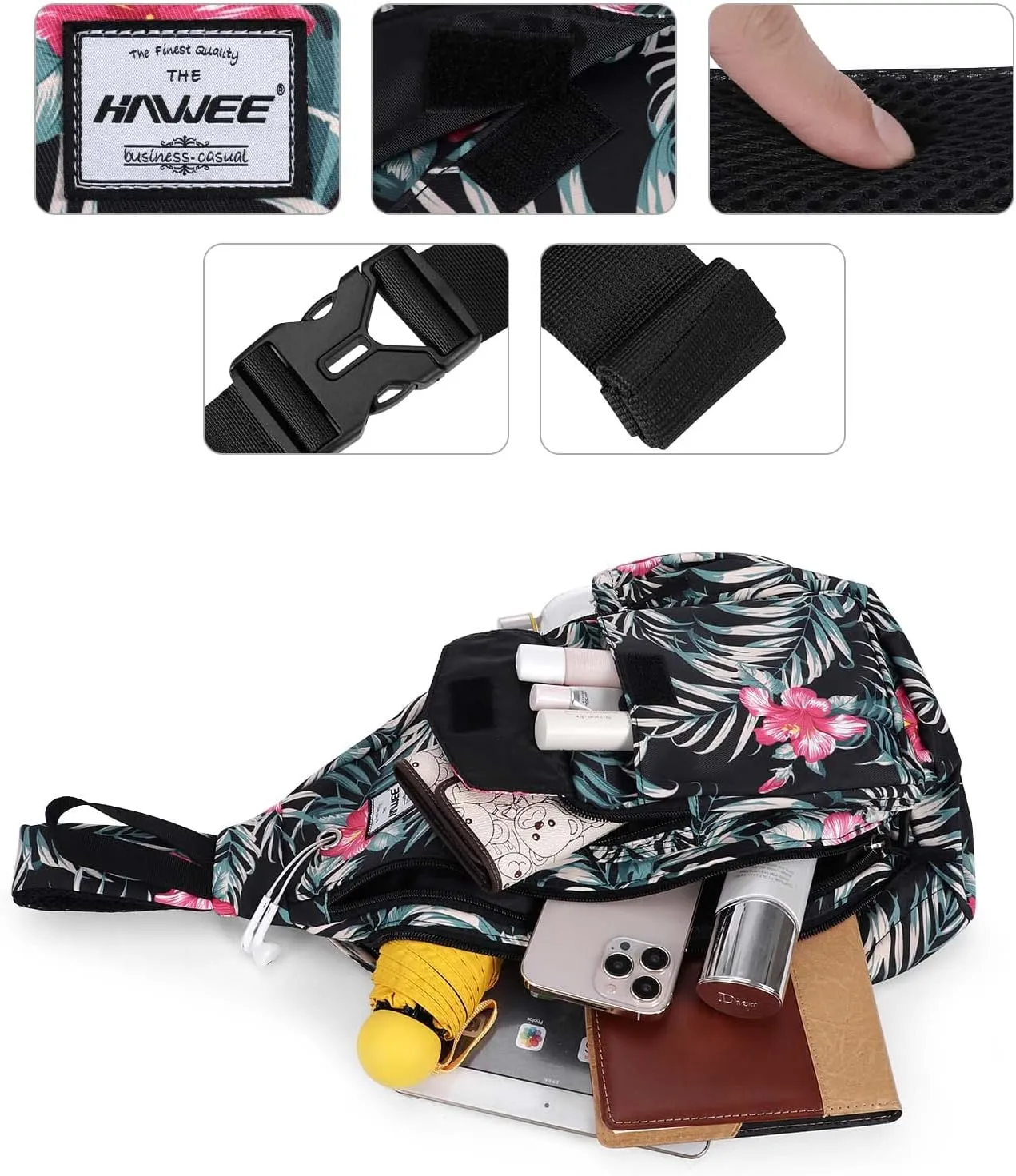 Rope Sling Bag for Women Men Casual Cross Body Daypack Backpack Adjustable Strap Water Repellent for Travel/Sport