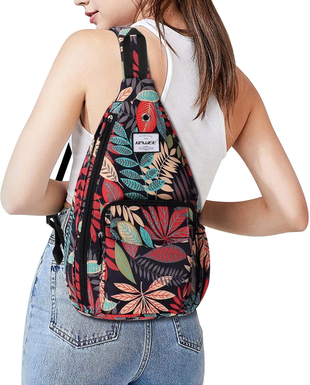 Rope Sling Bag for Women Men Casual Cross Body Daypack Backpack Adjustable Strap Water Repellent for Travel/Sport