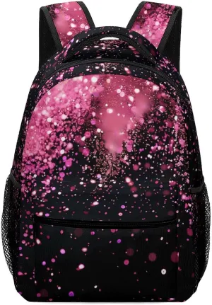 Rose Gold Particles Backpack Lightweight Travel Backpack Laptop Backpack Casual Daypack with Adjustable Strap
