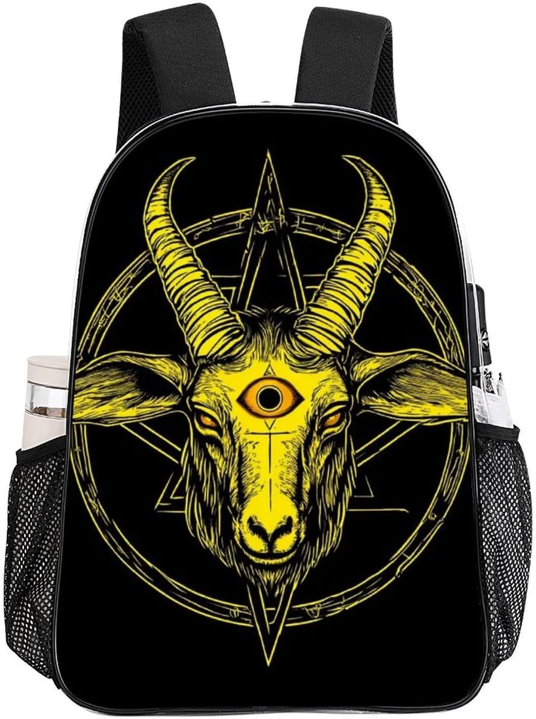 Rucksacks Multipurpose Anti-Theft Big Capacity Bookbag - Aazazel Storm Goat Pentagram Satanic Logo Golden Black Travel Hiking & Camping Rucksack Transparent Bag